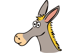 clip art donkey from OpenClipArt (http://openclipart.org/detail/167393/drawn-donkey-by-frankes)